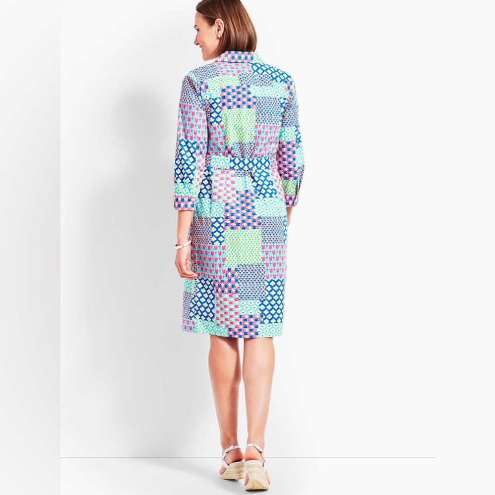 Talbots ISLAND PATCHWORK BELTED SHIRTDRESS - Picture 4 of 10